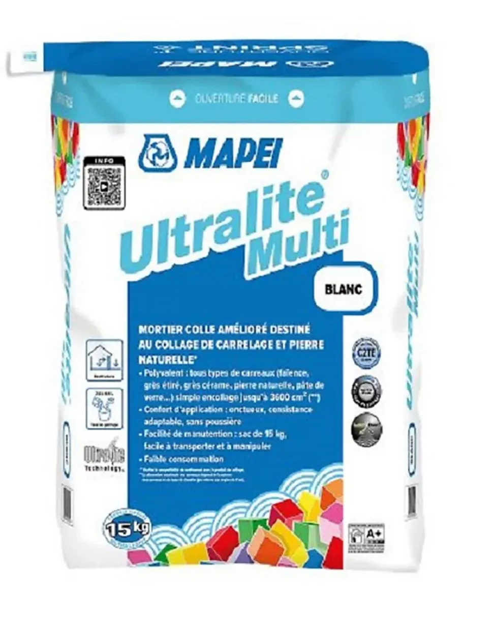 Mortier colle ULTRALITE MULTI - Gris - sac de 15kg