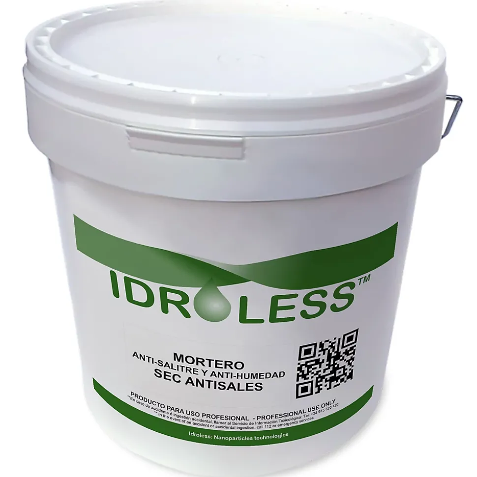 Mortier sec anti-sel (20 kg). Crée une couche isolante sur le mur qui empêche l'apparition de taches de sel causées par l'humidité