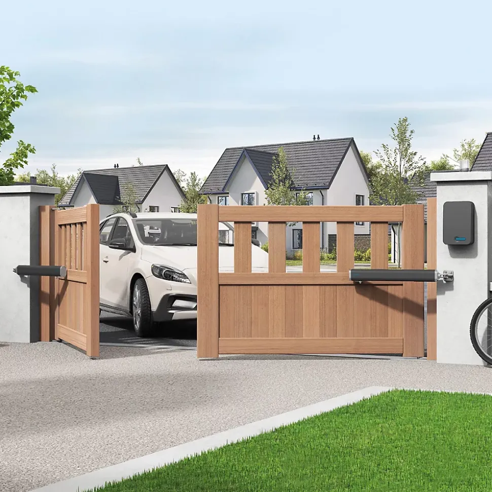 Motorisation solaire pour portail à battants - Moteur à vérins - Teha SE