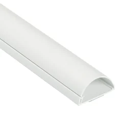 Moulure décorative demi-circulaire D-Line 50x25 mm blanche 1,5 m