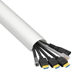 Moulure décorative demi-circulaire D-Line 50x25 mm blanche 1,5 m