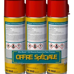 Mousse polyuréthane expansive tous travaux Sika Boom 142 - 500ml vendue par 3 pièces