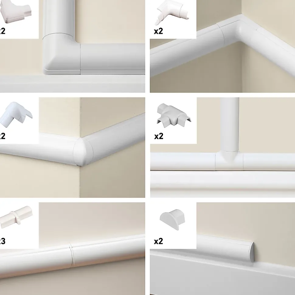 Multi-pack d'accessoires pour goulotte D-Line blanche 16 x 8 mm