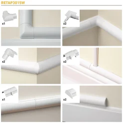 Multi-pack d'accessoires pour goulotte D-Line blanc 30 x 15 mm