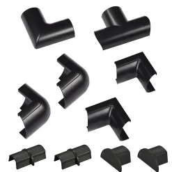 Multi-Pack d'accessoires pour goulotte D-Line noire 30x15mm