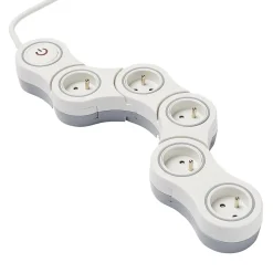 Multiprise avec interrupteur 5 prises Diall modulable 2m