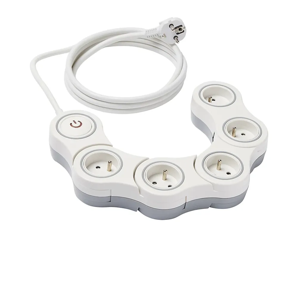 Multiprise avec interrupteur 5 prises Diall modulable 2m