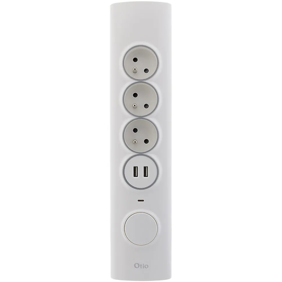 Multiprise d'angle 3 prises + 2 USB à câbler