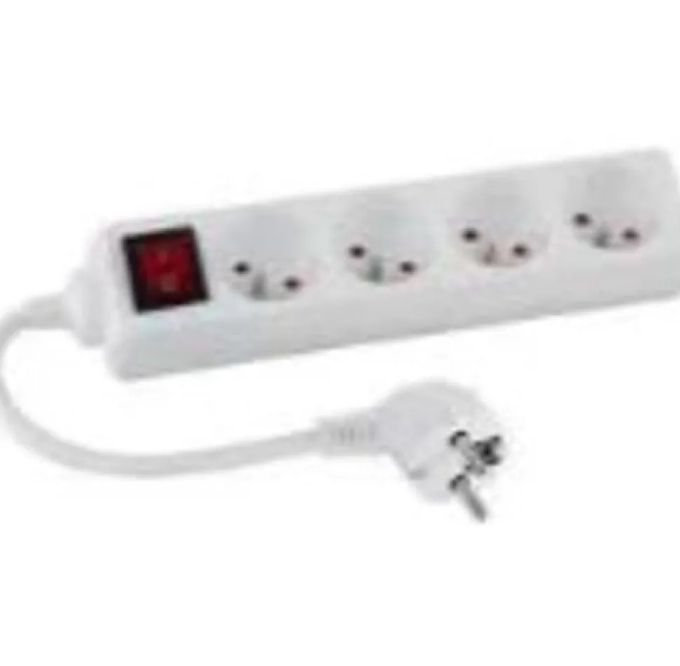 Multiprise filaire 4 prises câble 1,5 mètres + interrupteur à voyant
