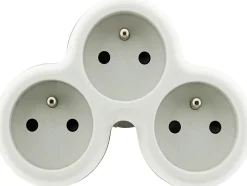Multiprise 3 prises 16A blanc/gris Homepower 230V