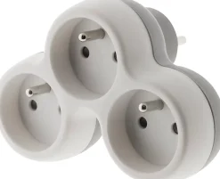 Multiprise 3 prises 16A blanc/gris Homepower 230V