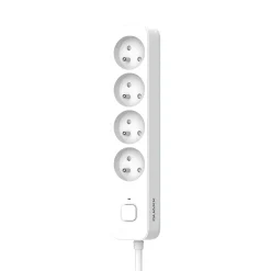 Multiprise 4 prises avec interrupteur blanc gris 2 m