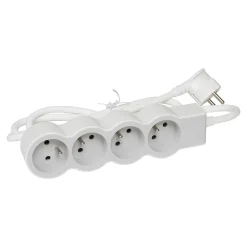 Multiprise 4 prises Legrand blanc et gris 3 m