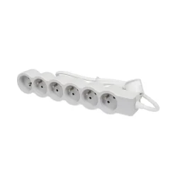 Multiprise 6 prises Legrand blanc et gris 3 m