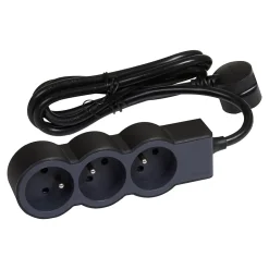 Multiprise 3 prises Legrand noir et gris 3 m