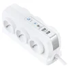 Multiprise 6 prises parafoudre USB 2m blanc
