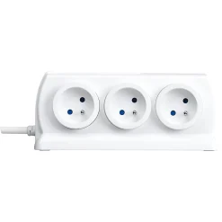 Multiprise 6 prises parafoudre USB 2m blanc