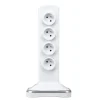 Multiprise 8 prises parafoudre sur socle USB 2m blanc