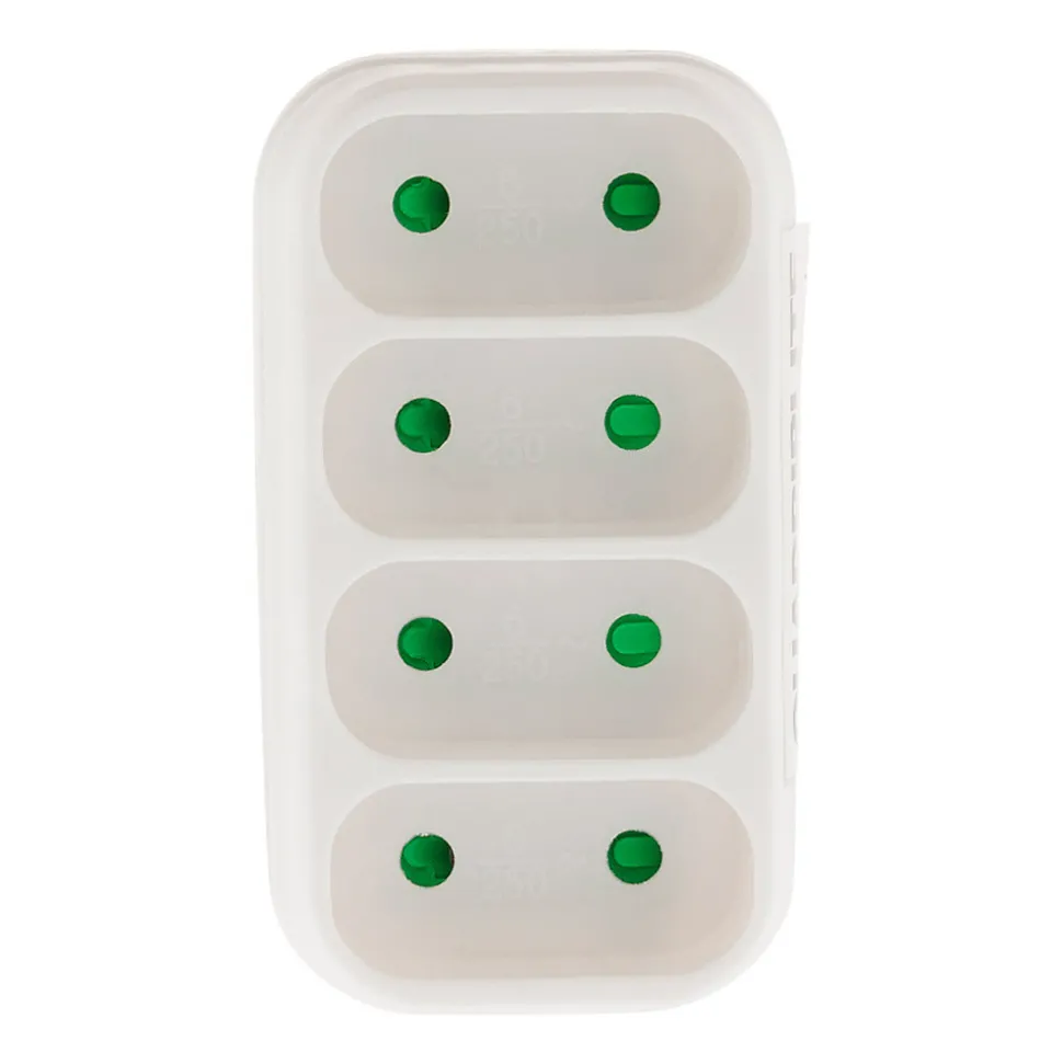 Multiprise 4 prises pour façade 4x6A - Blanc - Zenitech