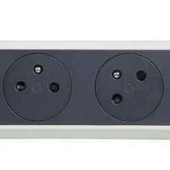 Multiprise 4 prises rotative à fixer Legrand blanc et gris 3 m