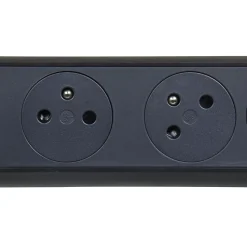 Multiprise 4 prises rotative à fixer Legrand noir et gris