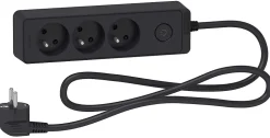Multiprise 3 prises Schneider Electric Odace anthracite 1.5 m