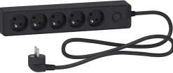Multiprise 5 prises Schneider Electric Odace anthracite 1.5 m