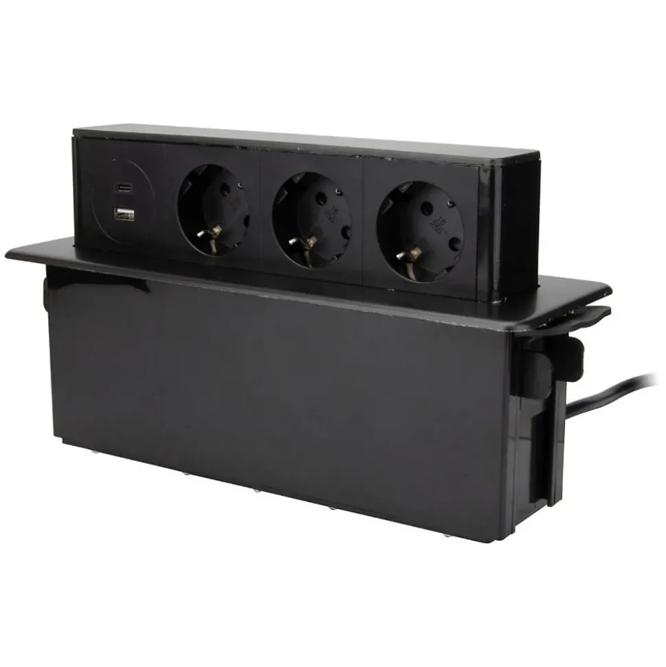Multiprise 3 prises Schuko + 2USB Zenitech