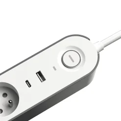 Multiprise 4 prises + 2 USB Jacobsen 1.5 m blanche