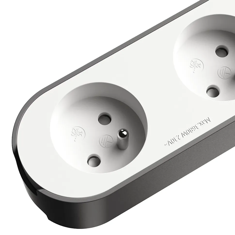 Multiprise 4 prises + 2 USB Jacobsen 1.5 m blanche