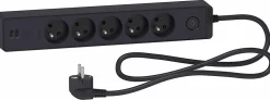 Multiprise 5 prises + 2 usb Schneider Electric Odace anthracite 1.5 m