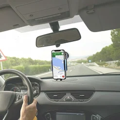 Muvit Support Voiture Chargeur Induction Qi 15W avec Capteur Infrarouge et Câble USB-C Noir