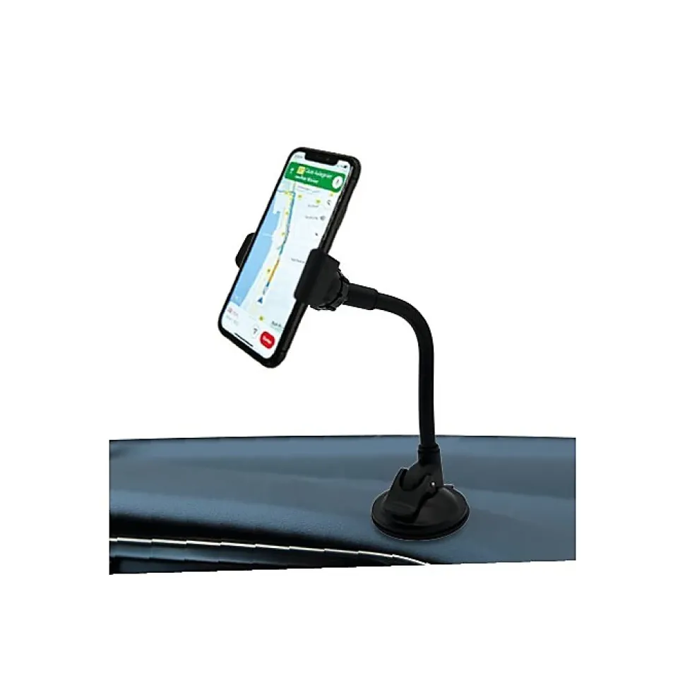 Muvit Support Voiture Universel Flex Rotatif à 360 avec Pince Extensible à 100mm Noir