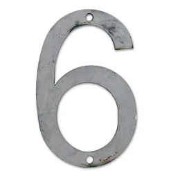N° de maison - marquage 6 - en acier - couleur gris - à visser - hauteur 6 cm - Chapuis CPAP6