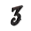 N° de maison - marquage 3 - en fonte - couleur marron - à visser - hauteur 12 cm - Chapuis CFR3