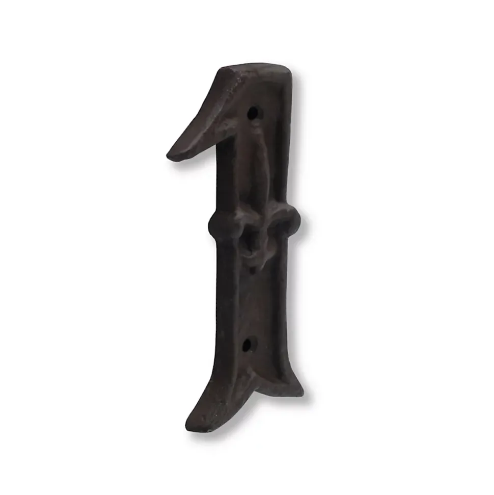 N° de maison - marquage 1 - en fonte - couleur marron - à visser - hauteur 12 cm - Chapuis CFR1