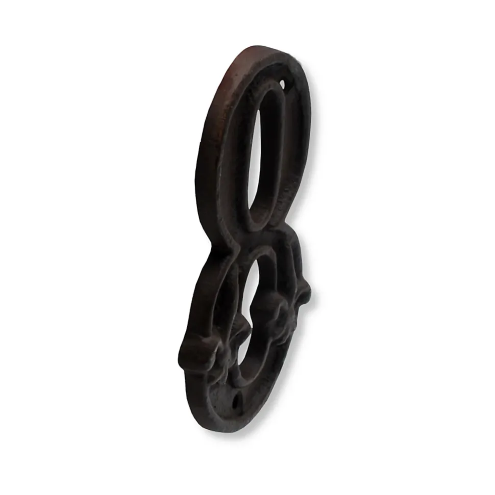 N° de maison - marquage 8 - en fonte - couleur marron - à visser - hauteur 12 cm - Chapuis CFR8