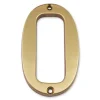 N° de maison - marquage 0 - en laiton - couleur or - à visser - hauteur 9,7 cm - Chapuis CLM9700