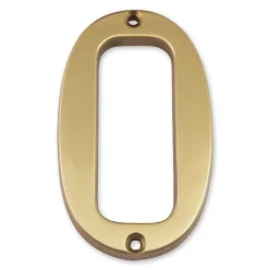 N° de maison - marquage 0 - en laiton - couleur or - à visser - hauteur 9,7 cm - Chapuis CLM9700