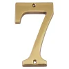 N° de maison - marquage 7 - en laiton - couleur or - à visser - hauteur 9,7 cm - Chapuis CLM9707
