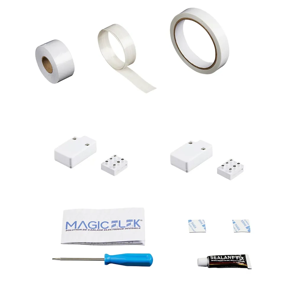 Pack avec câble ultra-plat Magic Elek 3 lignes 2m 16A 3500W