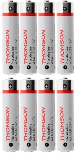Pack de 8 piles alcalines LR03 AAA 1,5V - Thomson