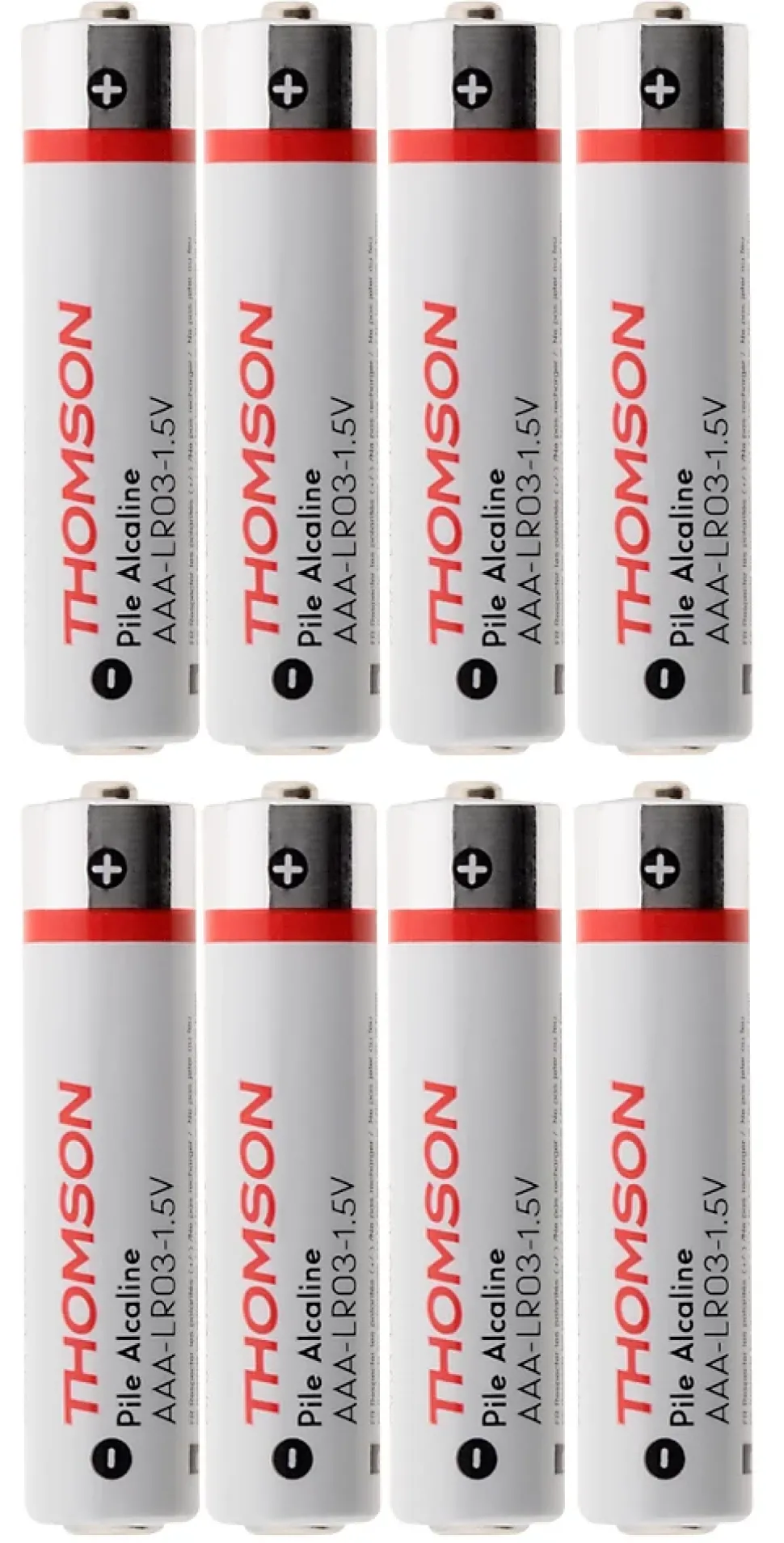 Pack de 8 piles alcalines LR03 AAA 1,5V - Thomson