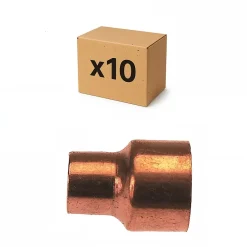 PACK de 10 réductions cuivre à souder femelle/femelle installation de plomberie chauffage sanitaire pour cuivre diamètre 22-18