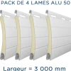 Pack 4 lames - 3000mm - Aluminium 50 - Blanc