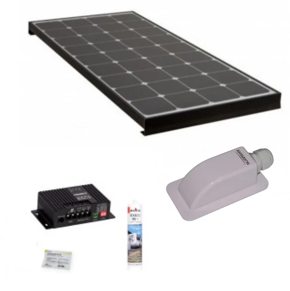 PACK Panneau Solaire Black Booster 220W + Kit de pose solaire avec Régulateur de Charge MPPT 320W 20A Bluetooth ANTARION