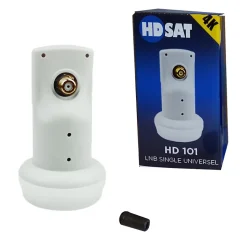 Pack Parabole satellite acier 80cm + LNB Single HD 4K idéal ASTRA EUTELSAT HDSAT
