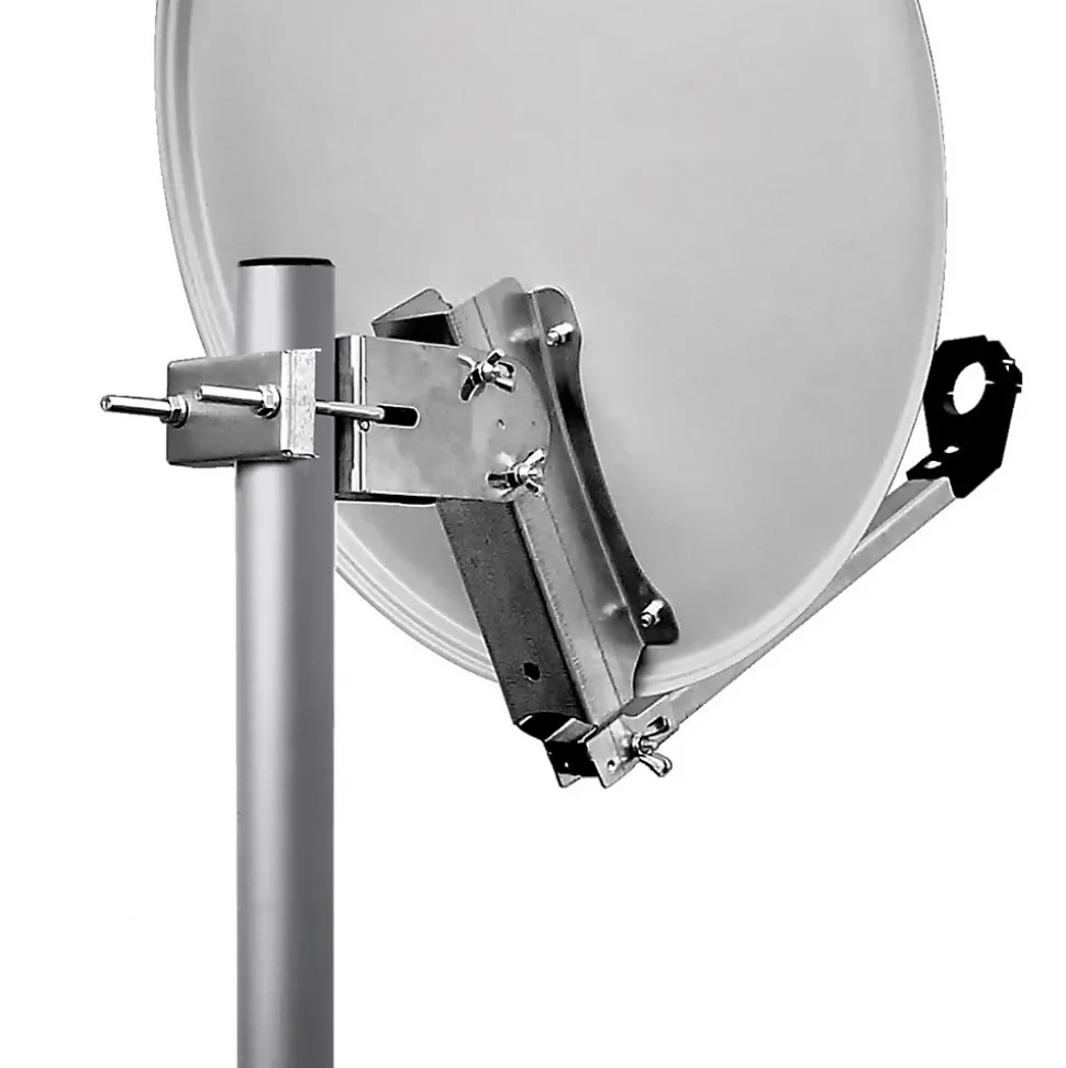 Pack Parabole satellite acier 60cm avec Support LNB + LNB Single + Décodeur Satellite ASTRA HD + Carte HDSAT