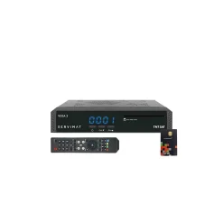 Pack Parabole Satellite Fibre Blanche 85cm + LNB Single + Récepteur Décodeur TV Satellite HD + Carte + Bras Coudé HDSAT