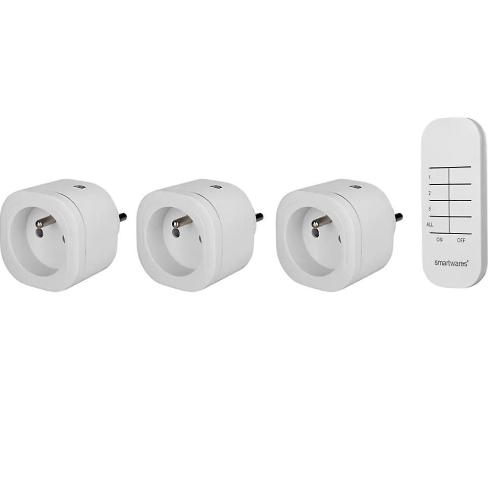 Pack 3 prises + 1 télécommande intérieures